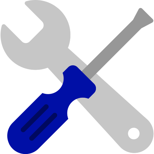 llave para tuercas y destornillador colocados en forma de x